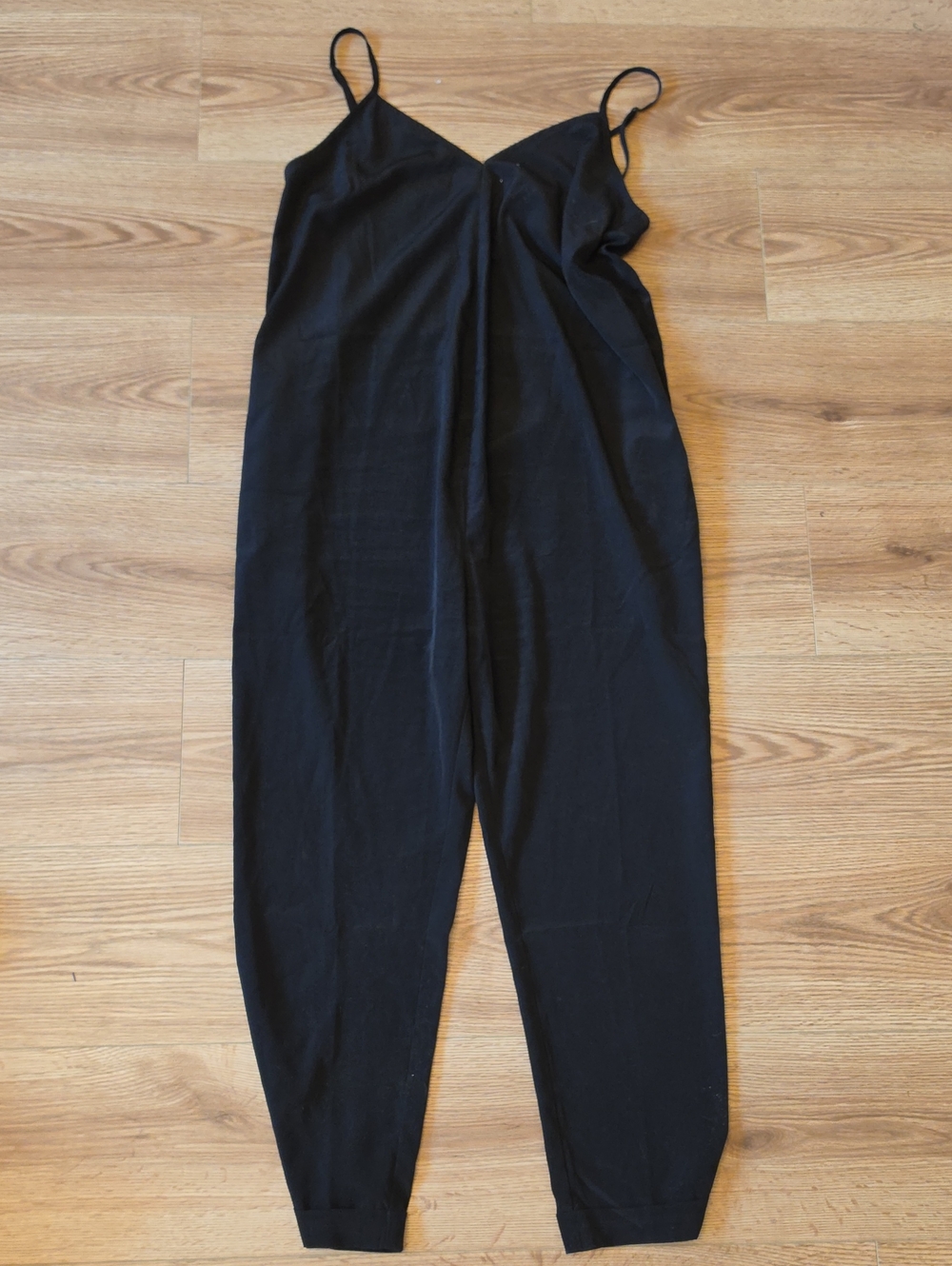 Hatch Black Spaghetti-Strap Jumpsuit
